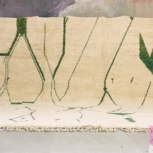 Moroccan Green and White rug, Custom rug, Area rug, rugs for living room, Handmade Gift