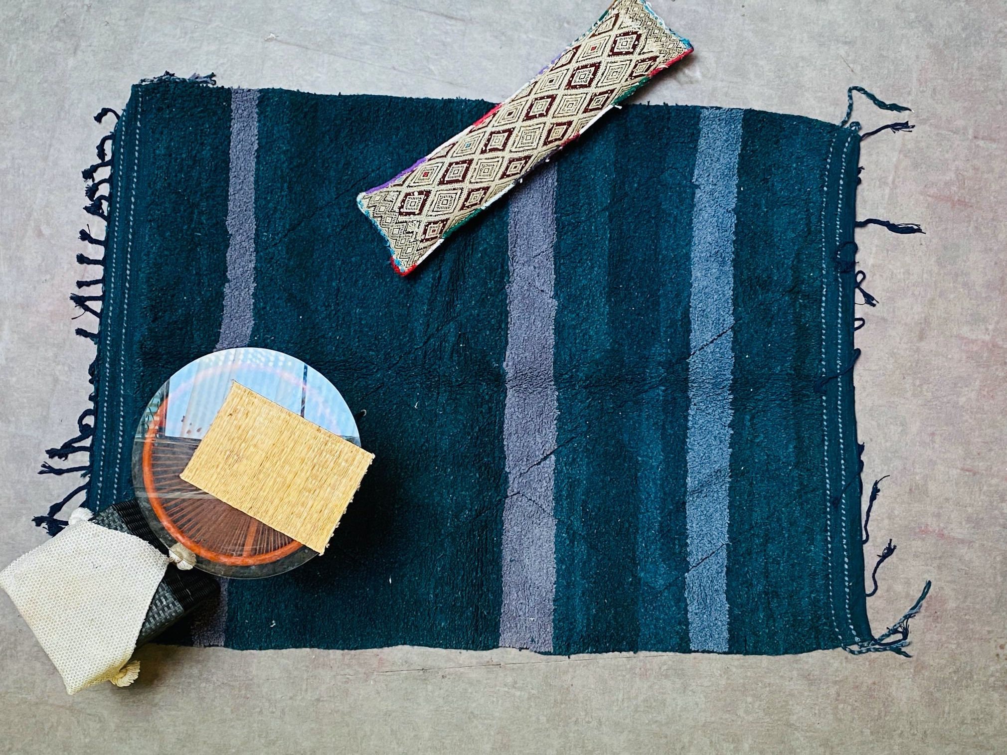 Blue moroccan rug 6x8 Original beni ourain rug Morocco Etsy