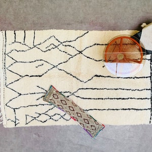 Beni ourain rug 5x8, Berber carpet, wool area rug, Handmade rug, Beni ouarain carpets, Oriental rug, Tribal rug, Teppich, Tapis berbere