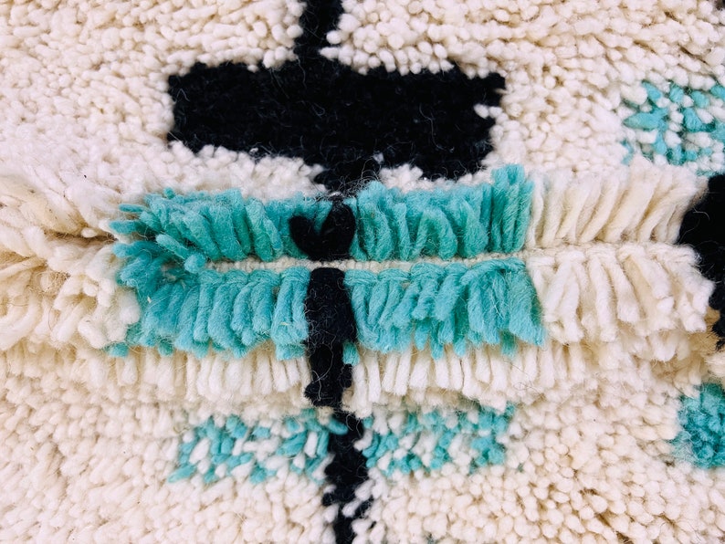Alfombra marroquí anudada a mano alfombra Beni ourain alfombra bereber de lana alfombra personalizada alfombra hecha a mano lana de cordero genuina imagen 9