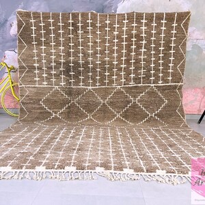 Brown rug- Beni ourain rug- Authentic Moroccan Rug- Custom Beni Ourain rug- ara Rug- Large Moroccan Rug- rugs for living room- Custom rug