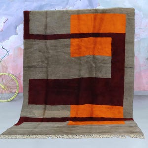 Beni Mrirt rug 8x11, Handmade rug ,beige color ,Moroccan rug, Wool Rug, made to order