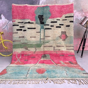 Vintage Beni Mguild Rug, Authentic Moroccan Rug, 6x9 FT.