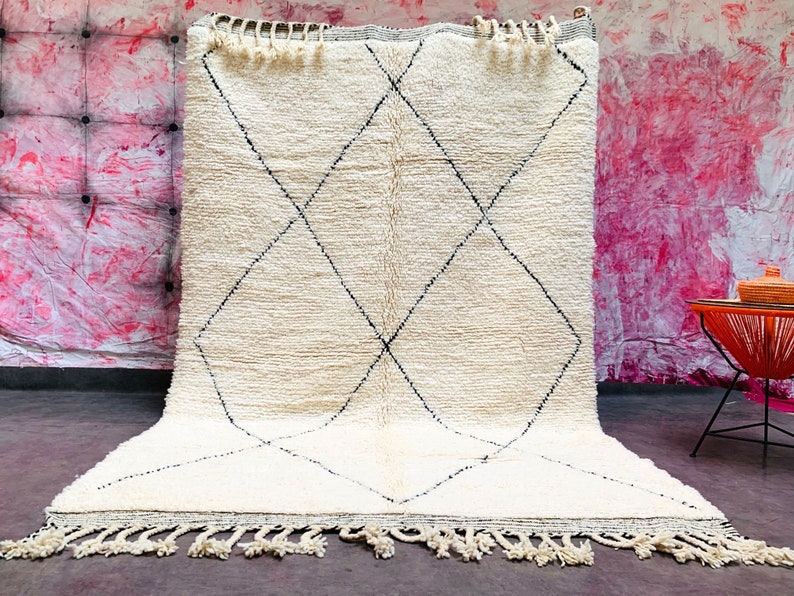 Authentic Moroccan Rug 6x9 Beniouarain Style Rug Genuine Etsy