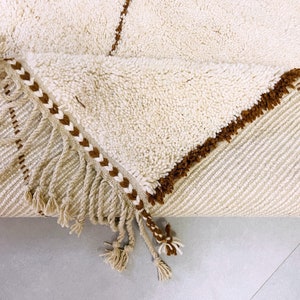 Beige Moroccan Custom rug - Moroccan Woolen carpet - New rug - Beni Ourain style - New Beni Ourain rug - Berber rug image 9