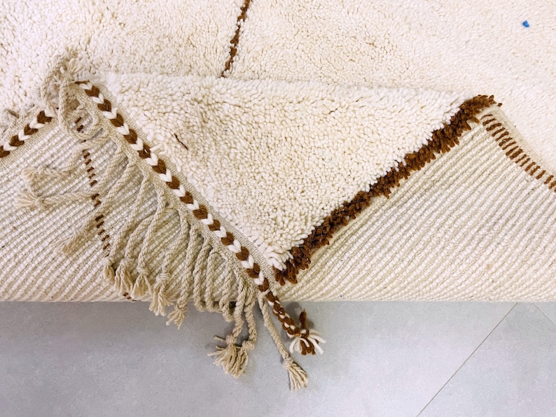 Beige Moroccan Custom rug - Moroccan Woolen carpet - New rug - Beni Ourain style - New Beni Ourain rug - Berber rug image 9