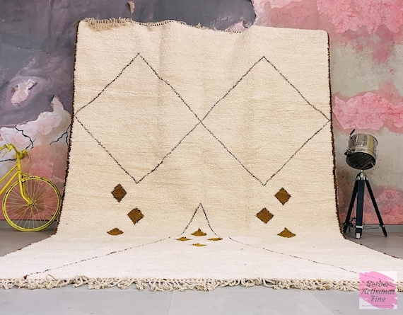 Beige Moroccan Custom rug - Moroccan Woolen carpet - New rug - Beni Ourain style - New Beni Ourain rug - Berber rug