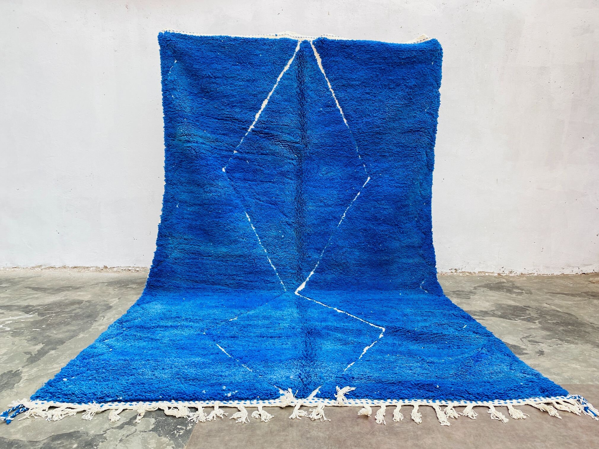 Blue Moroccan Rug 7x11 Original Beni Ourain Rug Morocco Etsy