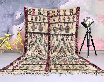 Authentic Moroccan rug 7x12 - Boujad  Rug - Azilal rug-Boucherouite rug- Beni ourain rug - Berber rug - Beni ovarian - Teppich rug