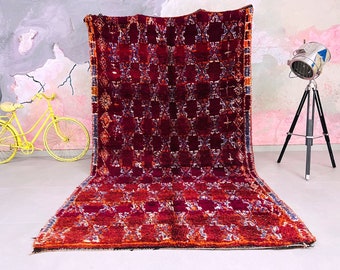 Handmade Gift Vintage rug, Moroccan rug 6x11 FT, Boujaad rug, area rugs, unique wedding gift.