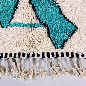 Alfombra marroquí anudada a mano alfombra Beni ourain alfombra bereber de lana alfombra personalizada alfombra hecha a mano lana de cordero genuina imagen 7