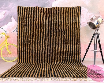 Moroccan rug - Handmade Berber rug - Custom area rug - Beni ourain rug - Living room rug - tufted rug - Brown rug wool