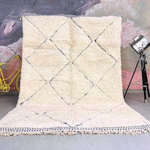 Beni Ourain Teppich - Handgeknüpfter Berber Teppich - Handgeknüpfter Berber Teppich - Handgeknüpfter Wollteppich - Moderner Teppich
