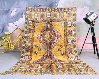 6x8 moroccan vintage boujad rug - Old Authentic Handmade moroccan Rug - Old Berber carpet - Moroccan Rug - genuine Boujad Rug.