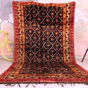 Vintage Moroccan Rug 6x10 ft, Boujaad Rug, 6.2 x 10.1 FT, rugs for living room, handmade furniture