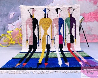 Wonderful Beni Ourain Rug 8x12 ft, Colorful Rug, Handmade rug, rug for bedroom, rugs for living room, home decor