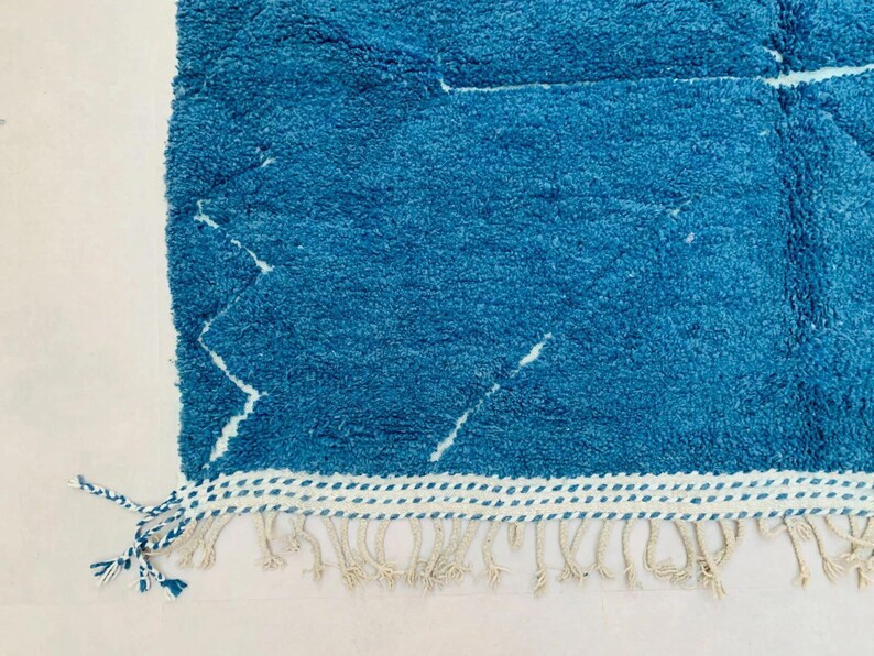 Blue Custom Rug, Moroccan Rug, Washable Rug, Tufted Rug, Wall Art