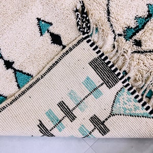 Alfombra marroquí anudada a mano alfombra Beni ourain alfombra bereber de lana alfombra personalizada alfombra hecha a mano lana de cordero genuina imagen 10