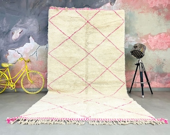 Moroccan rug Pink - Beni ourain rug - wool berber rug - Custom rug - handmade rug - Morocco pink rug - Free shipping - Moroccan Pink rug