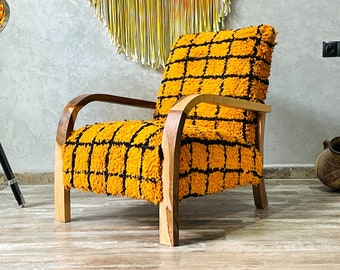 Orange Retro Chic Armchair Embrace Mid-Century Modern Style, Mid century armchair, Retro lounge chair, modern chair, vintage style chair