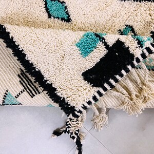 Alfombra marroquí anudada a mano alfombra Beni ourain alfombra bereber de lana alfombra personalizada alfombra hecha a mano lana de cordero genuina imagen 8