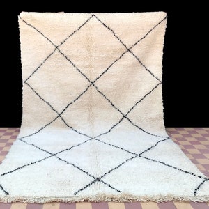 Large Authentic Moroccan rug 5x8 Moroccan vintage rug Authentic BENI Moroccan Beni ourain Rug Wool Vintage azilal Moroccan rug