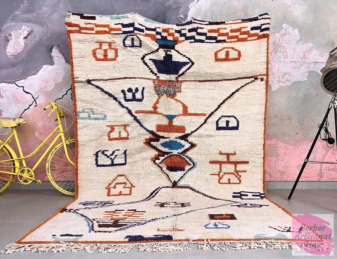 CUSTOM Beni Ourain Rug - New Berber Design Hand-knotted Moroccan Wool ...