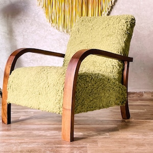 Mid century armchair, Retro lounge chair, modern chair, relax vintage style chair, Handmade wood chair, Moroccan Wood Armchair Gift