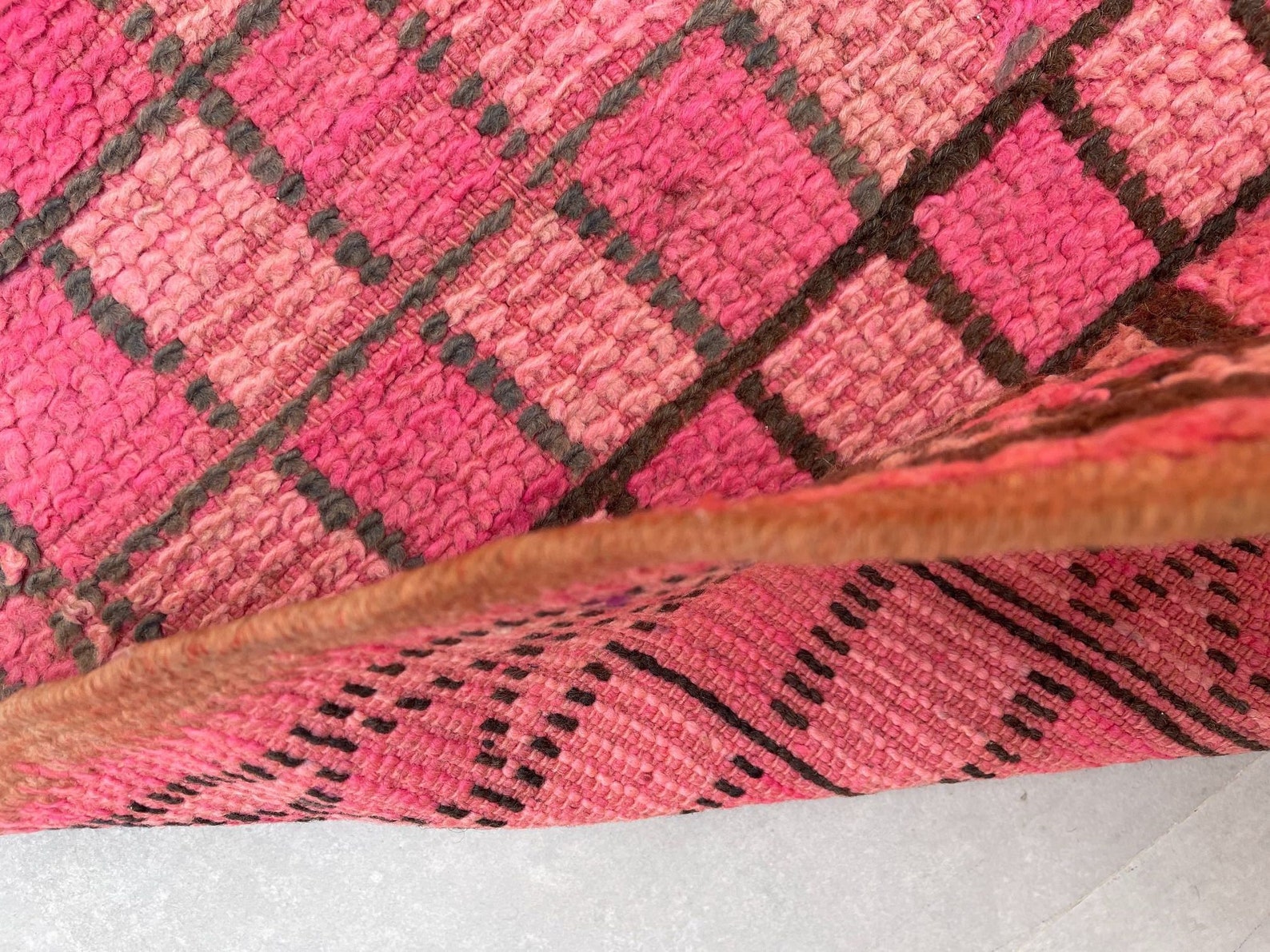 Flat Pink Moroccan rug 5x7 Authentic Moroccan Boujad Rug Etsy