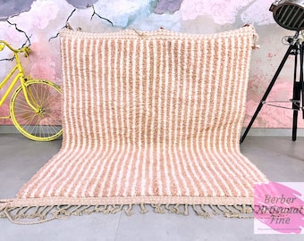 Tappeto personalizzato marocchino rosa - Tappeto di lana marocchino - Nuovo tappeto Azilal - Stile Beni Ourain - Nuovo tappeto Beni Ourain - Tappeto berbero rosa