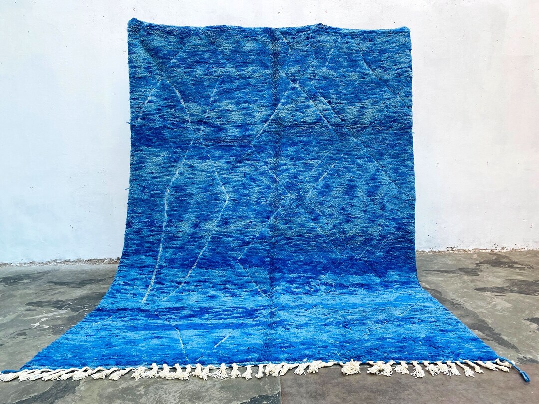 Blue Moroccan Rug 5x7 Original Beni Ourain Rug Morocco Etsy