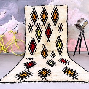 Tapis Berbère Marocain Vintage Rouge Unique - 6.5x11 Ft - Fait Main Laine - Boho