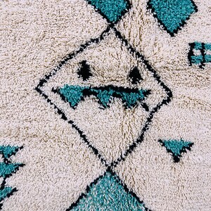 Alfombra marroquí anudada a mano alfombra Beni ourain alfombra bereber de lana alfombra personalizada alfombra hecha a mano lana de cordero genuina imagen 5