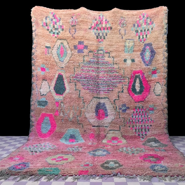 Lovely Moroccan Boujad Rug 6x9 Moroccan Woolen Rug - Handmade Berber Rug - Gorgeous Berber carpet - Oriental Moroccan Rug - Boujad Rug