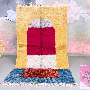 Moroccan Beni ourain rug 4.7 ft x 7.9 ft,  moroccan rug 4x8, area rug, moroccan decor.