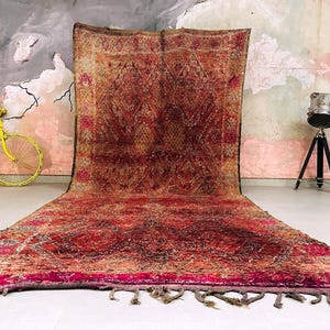 Vintage Beni Mguild Rug, Authentic Moroccan Rug, 6x14 FT.
