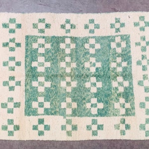 CUSTOM Beni ourain rug - New Berber design Hand-Knotted Moroccan wool rug - White and Back berber carpet - FREE SHIPPING