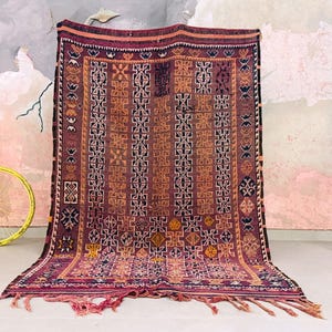Vintage moroccan rug - Soft Purple Vintage Rug - 5x8 rug - Authentic Moroccan Berber rug