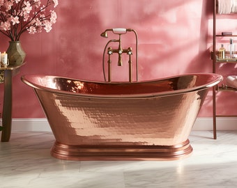 Handmade Vintage-Style Soaking Tub for Luxurious Bathrooms - Custom Crafted Copper Bath