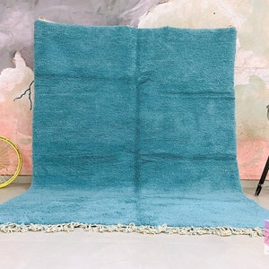 Beni ourain rug - Moroccan rug - Handmade rug - Baltic rug - Custom rug - area rug - Blue rug - Moroccan Berber rug