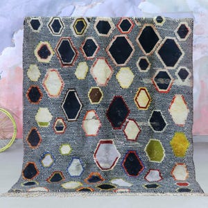 Beni Mrirt Rug, Rug 8x9 – Handmade Shaggy Berber Rug – Soft Wool – Fluffy rug Authentic Moroccan Berber Mrirt Wool rug