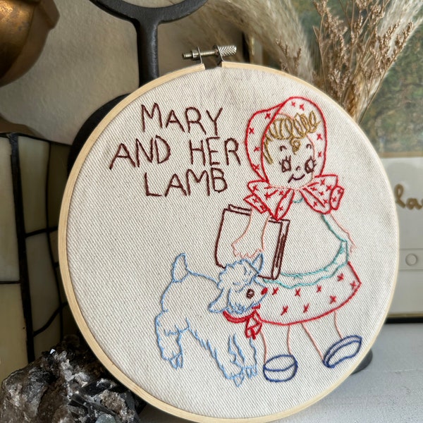 Mary Had A Little Lamb Embroidery