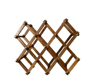 Vintage Wood Accordion Wine Rack