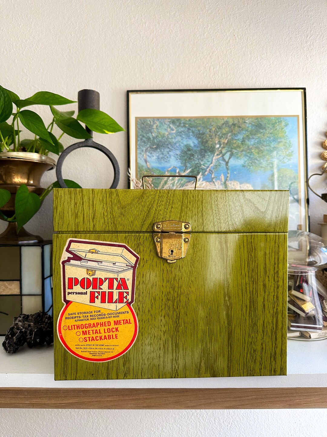 Vintage Green Porta File Etsy