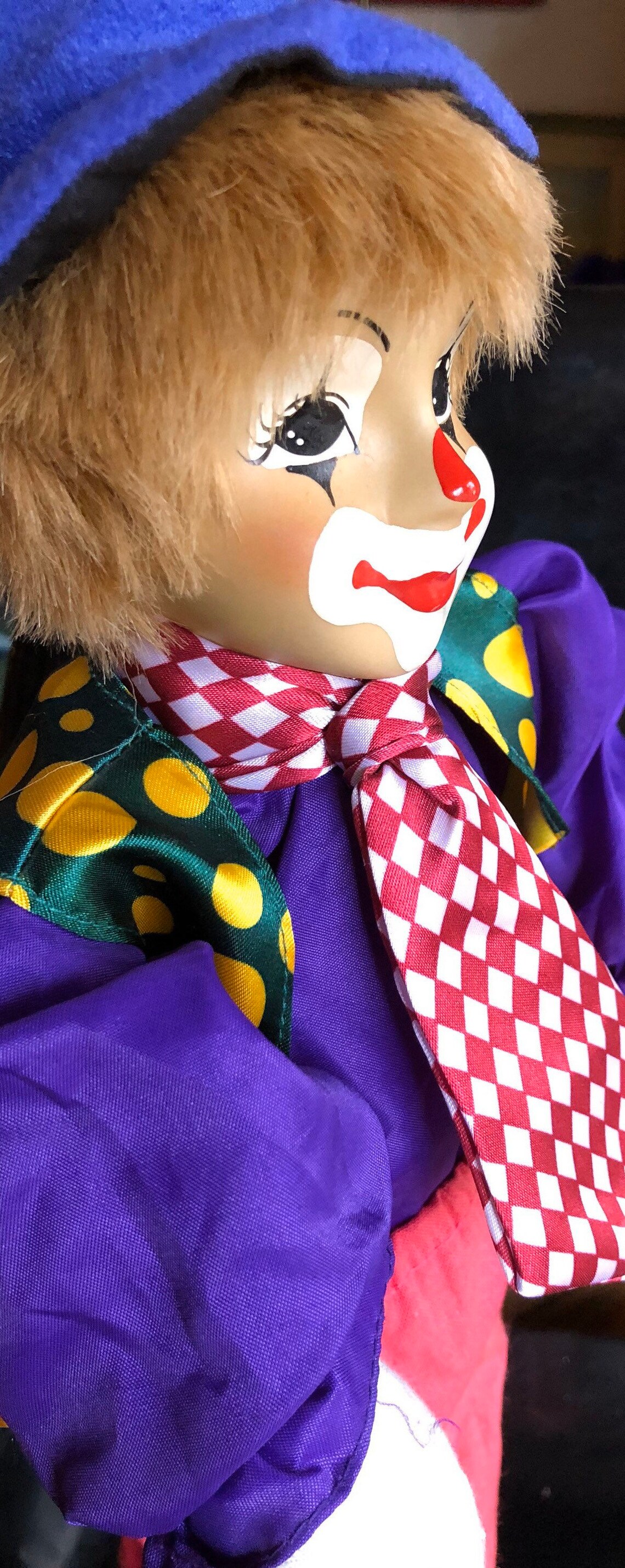 Vintage Porcelain Clown Doll Handmade & Painted Soft Body Etsy