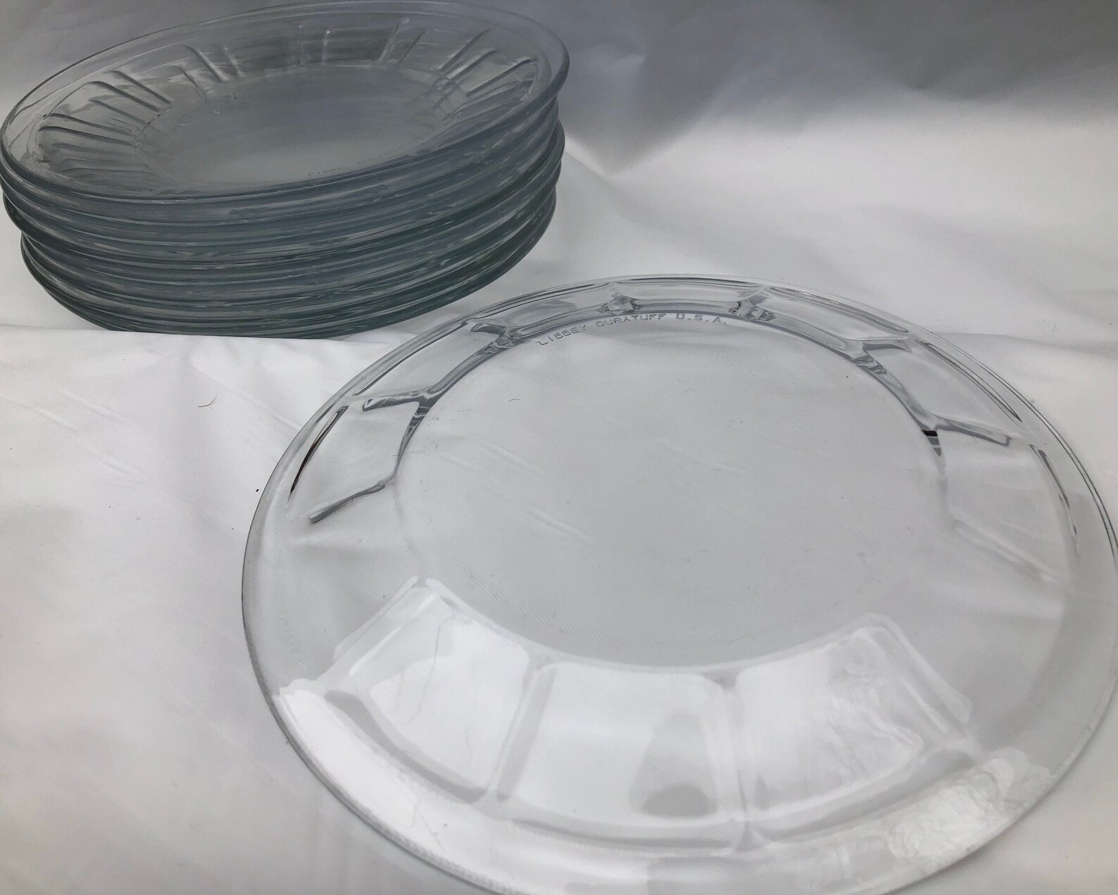 LIBBEY Glass Salad/Dessert Plates Duratuff Set of 9 Clear Etsy