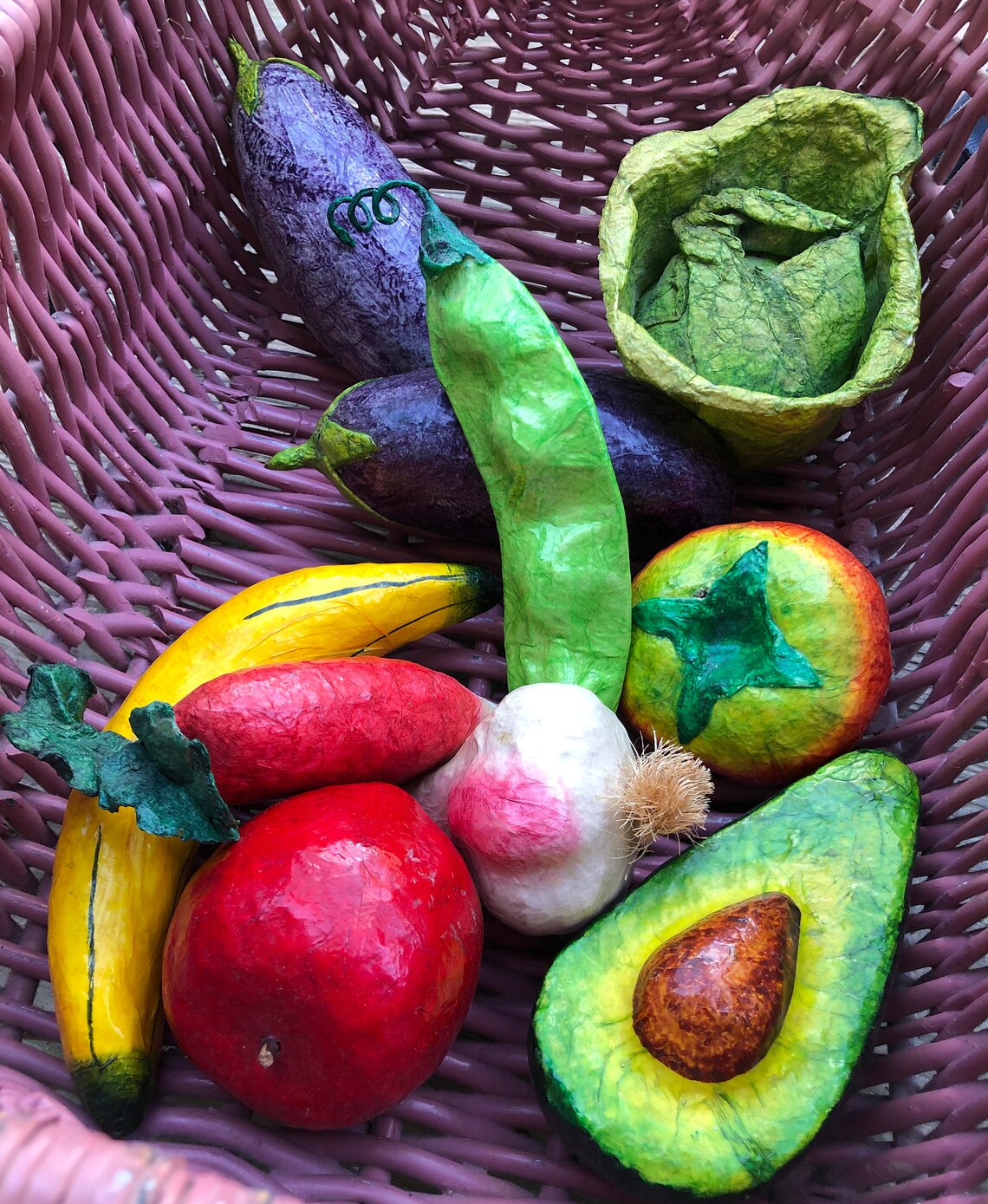 Handmade And Painted MidCentury Paper Mache Art Fruit Etsy