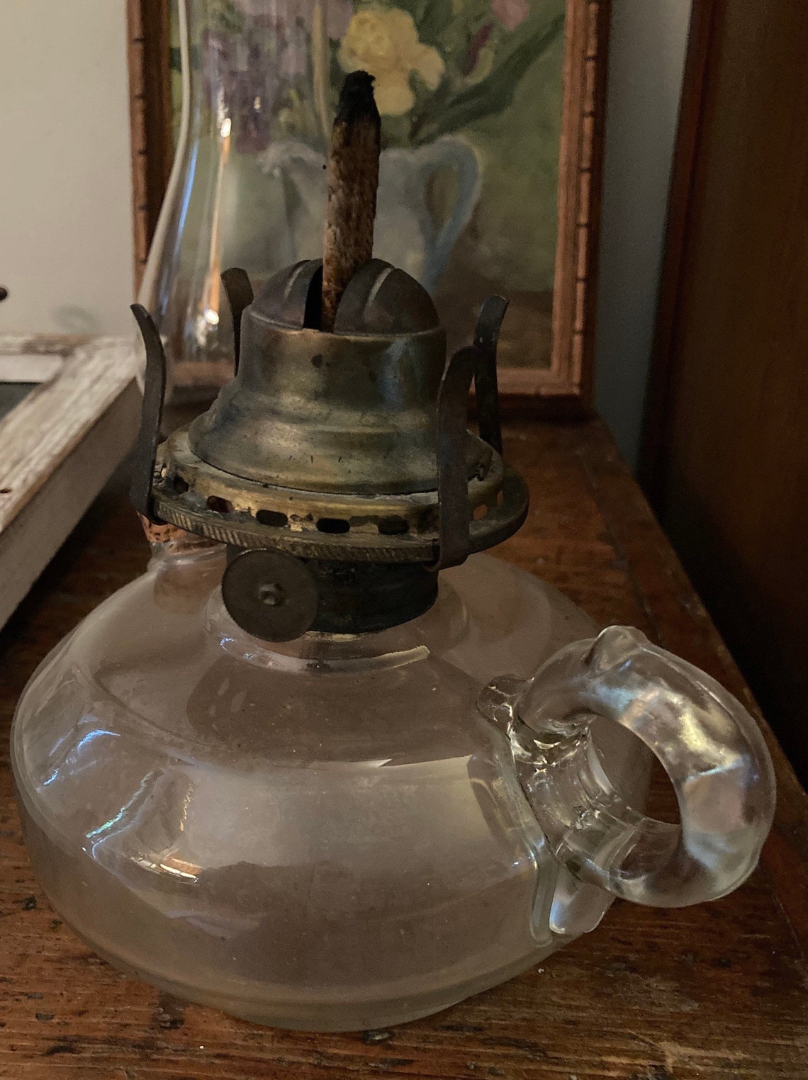 Antique 1920s Authentic Oil Lamp Queen Mary Brass Burner Etsy