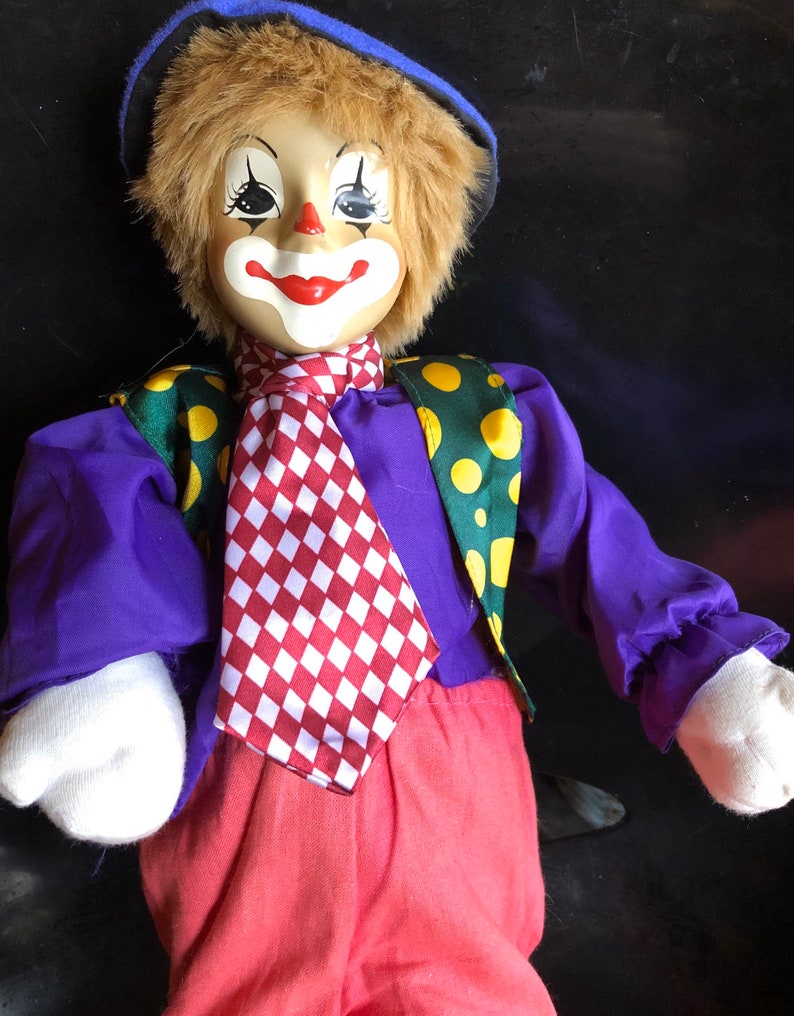 Vintage Porcelain Clown Doll Handmade & Painted Soft Body Etsy