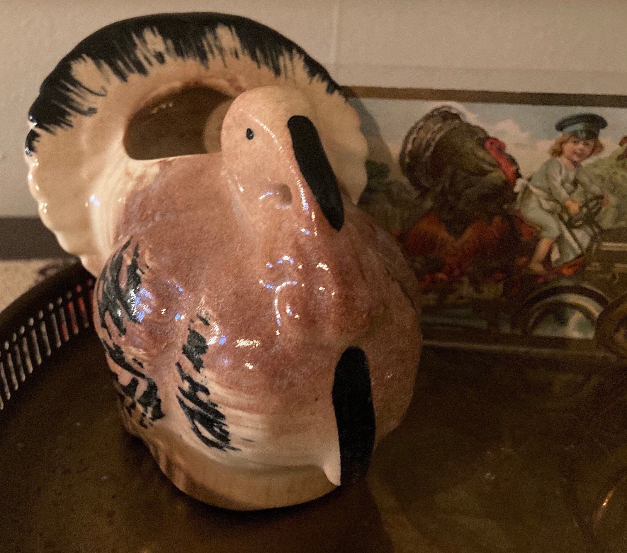 1940's Morton Pottery Turkey Planter/Vase/Home Decor/Free Shipping